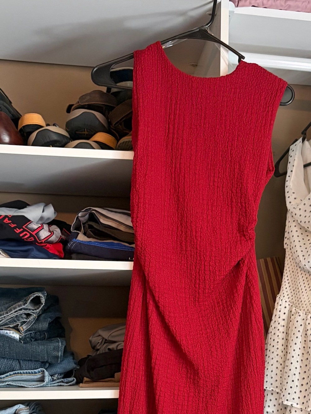 See You Monday Vibrant Red Textured Maxi Skirt